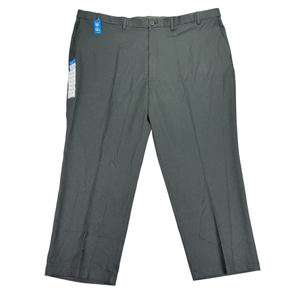Haggar Mens Big & Tall Cool 18 Pro Classic Fit Dress Pants Charcoal 48x29